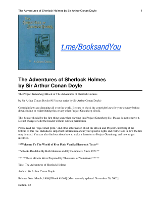 The Adventures of Sherlock Holmes(by Sir Arthu.pdf
